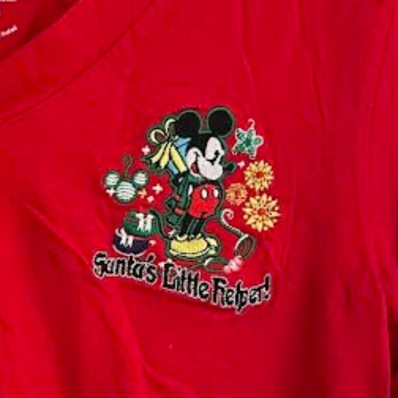 Disney "Santa's Little Helper" Embroidered T-Shirt - Picture 1 of 6